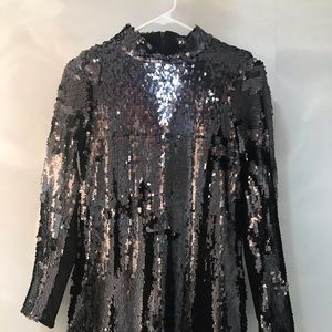 Top shop holographic iridescent dress